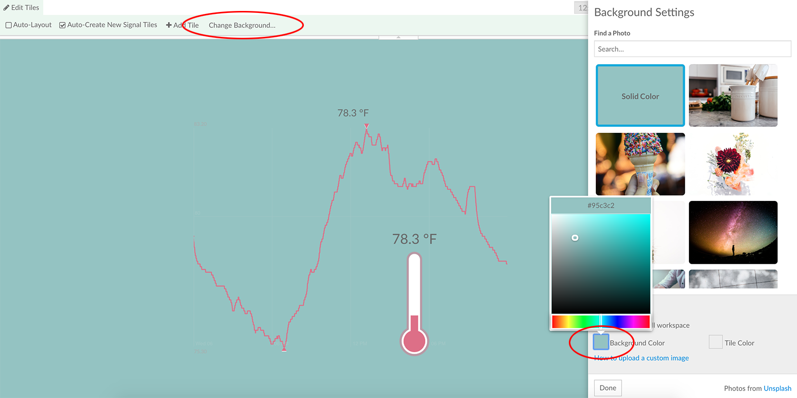Tiles Background Color Picker